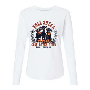 Retro Bull Sheet Cow Lover Club Funny Pumpkins Halloween Womens Cotton Relaxed Long Sleeve T-Shirt