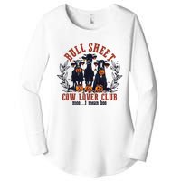 Retro Bull Sheet Cow Lover Club Funny Pumpkins Halloween Women's Perfect Tri Tunic Long Sleeve Shirt