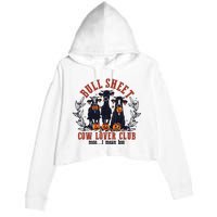 Retro Bull Sheet Cow Lover Club Funny Pumpkins Halloween Crop Fleece Hoodie