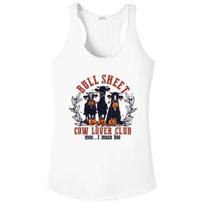 Retro Bull Sheet Cow Lover Club Funny Pumpkins Halloween Ladies PosiCharge Competitor Racerback Tank