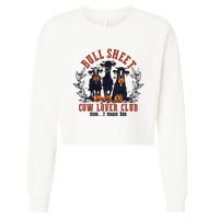 Retro Bull Sheet Cow Lover Club Funny Pumpkins Halloween Cropped Pullover Crew