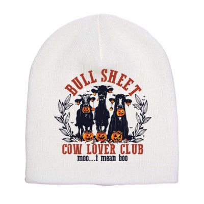 Retro Bull Sheet Cow Lover Club Funny Pumpkins Halloween Short Acrylic Beanie