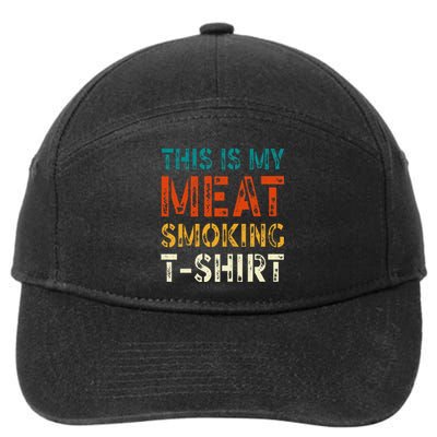 Retro Bbq Smoker Vintage Us Flag This Is My Meat Smoking 7-Panel Snapback Hat