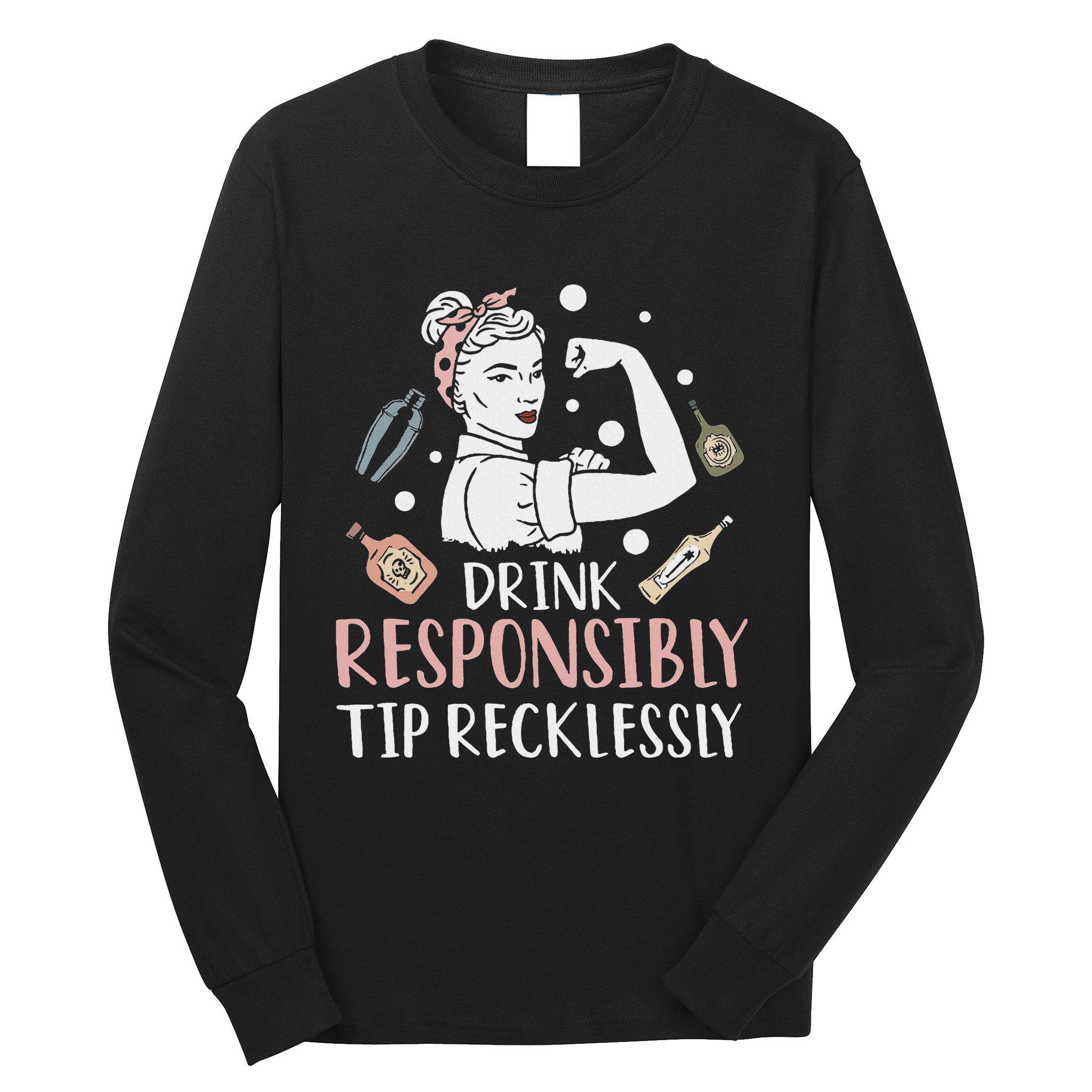 Retro Bartending Saying Mixologist Barkeeper & Bartender Long Sleeve Shirt