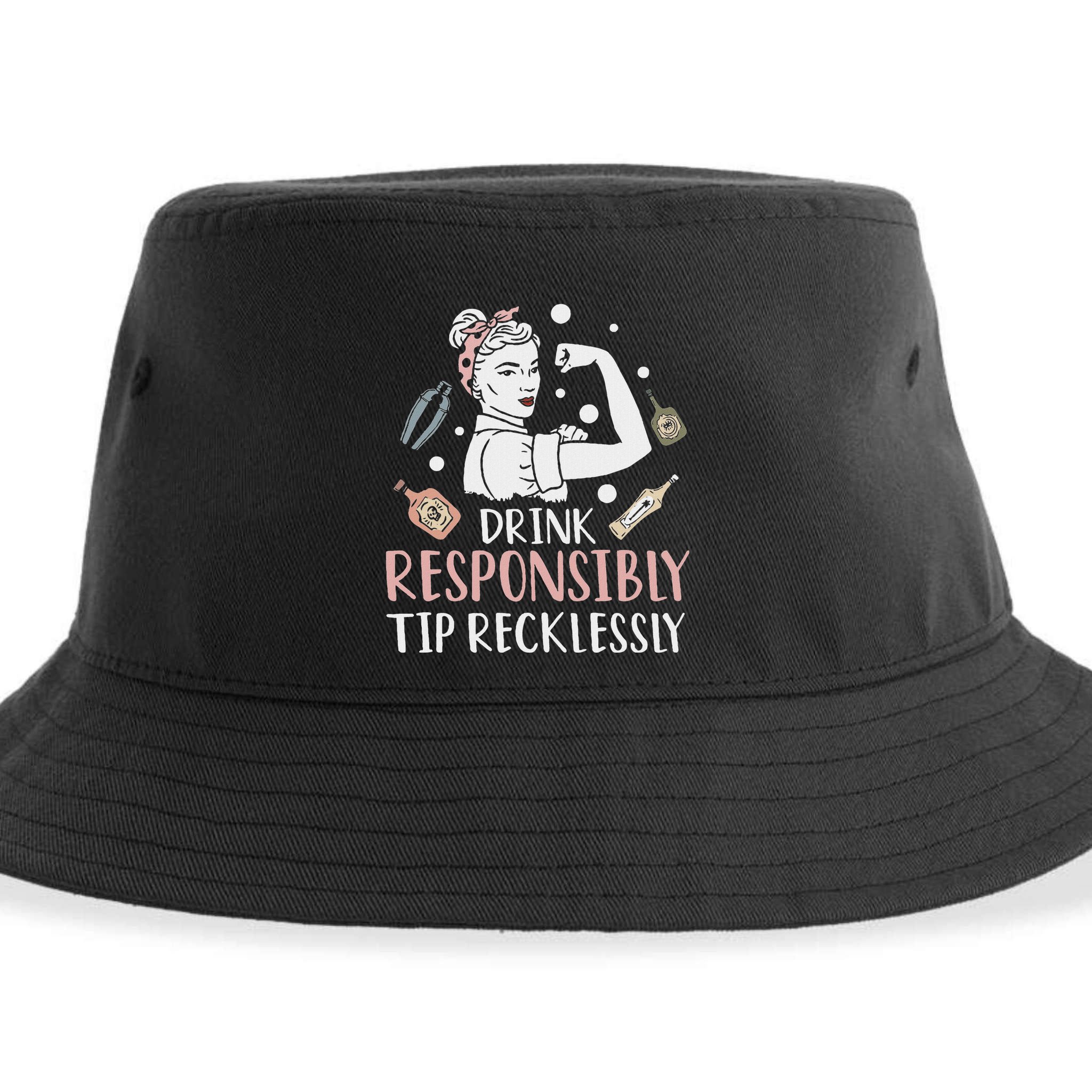 Retro Bartending Saying Mixologist Barkeeper & Bartender Sustainable Bucket Hat