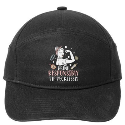 Retro Bartending Saying Mixologist Barkeeper & Bartender 7-Panel Snapback Hat