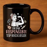 Retro Bartending Saying Mixologist Barkeeper & Bartender 11oz C Handle Ceramic Mug