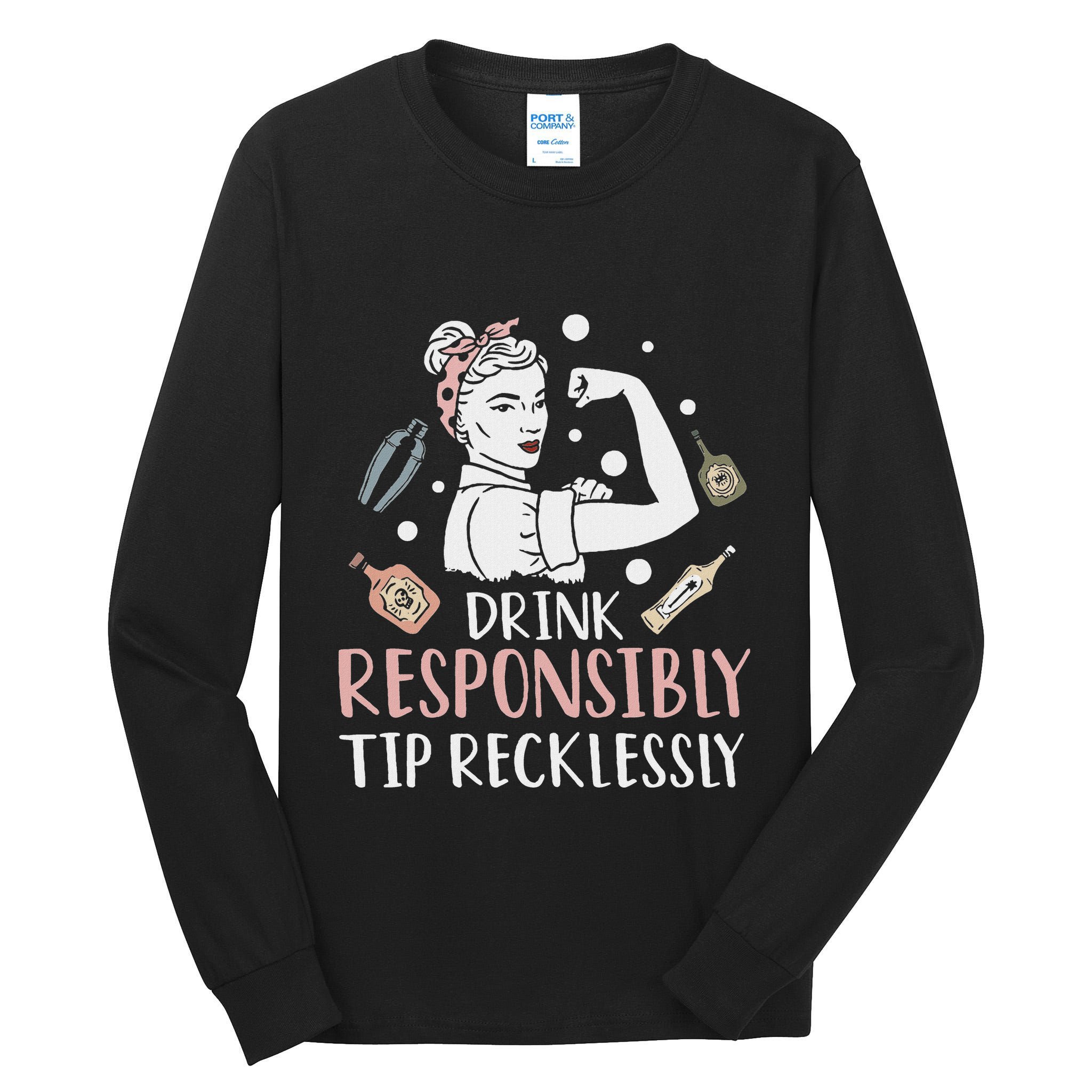Retro Bartending Saying Mixologist Barkeeper & Bartender Tall Long Sleeve T-Shirt