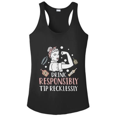 Retro Bartending Saying Mixologist Barkeeper & Bartender Ladies PosiCharge Competitor Racerback Tank