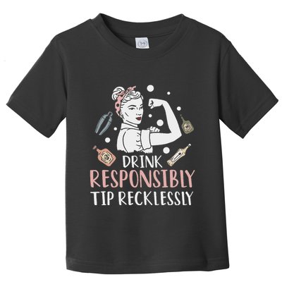 Retro Bartending Saying Mixologist Barkeeper & Bartender Toddler T-Shirt