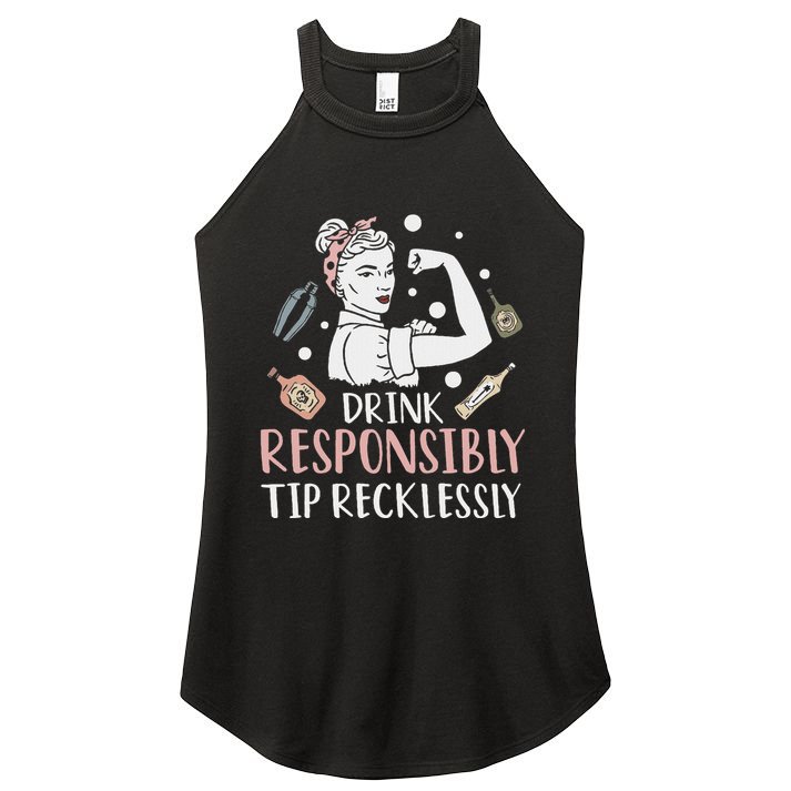 Retro Bartending Saying Mixologist Barkeeper & Bartender Women's Perfect Tri Rocker Tank
