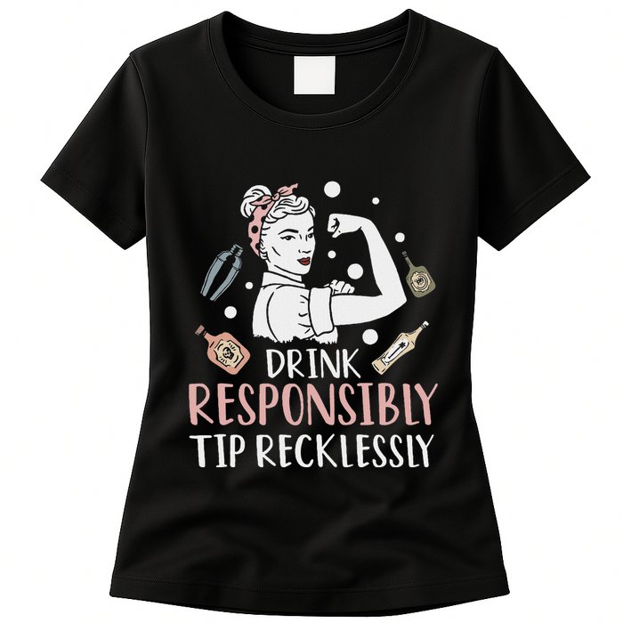 Retro Bartending Saying Mixologist Barkeeper & Bartender Womens T-Shirt