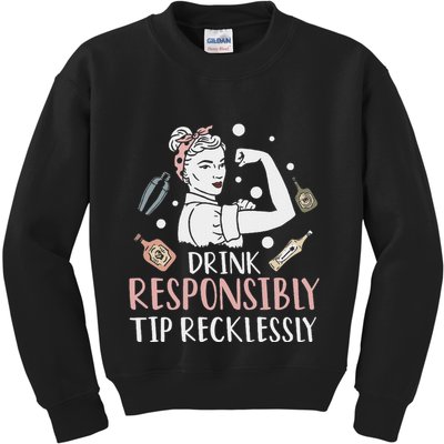 Retro Bartending Saying Mixologist Barkeeper & Bartender Kids Sweatshirt