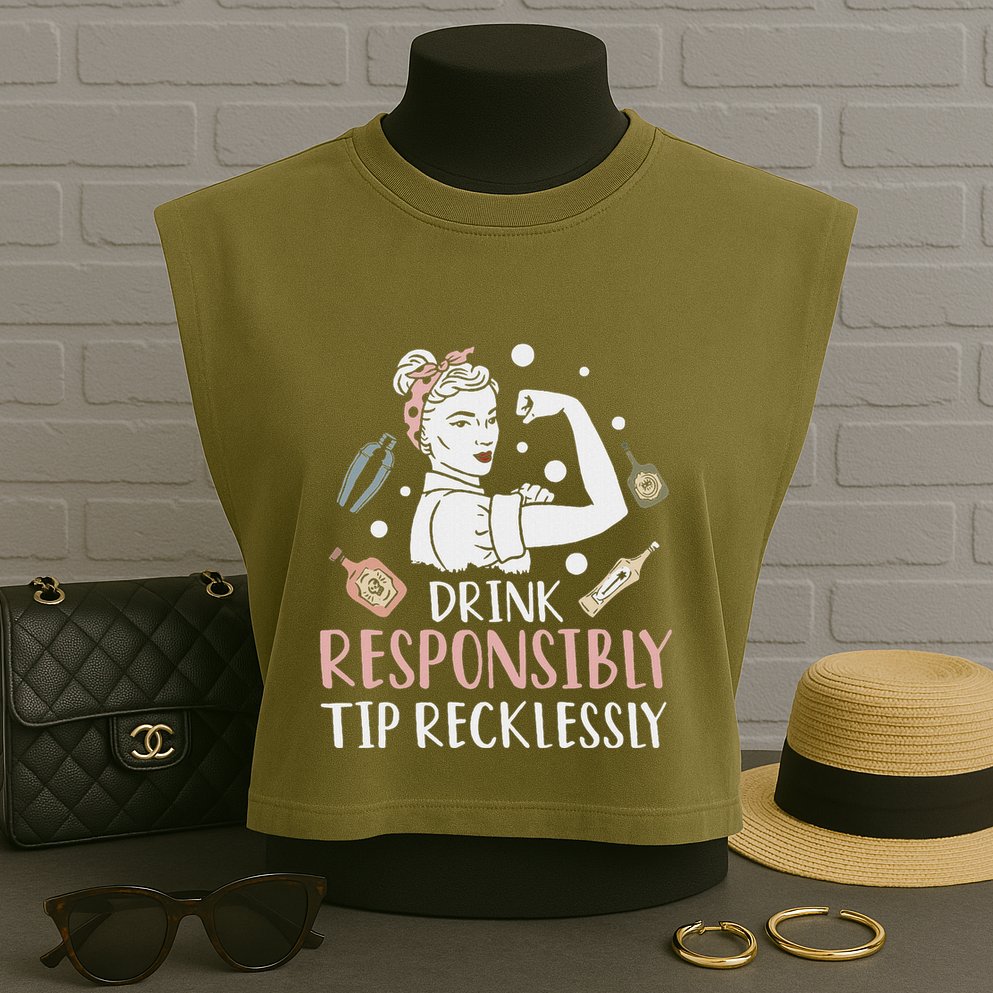 Retro Bartending Saying Mixologist Barkeeper & Bartender Garment-Dyed Women's Muscle Tee