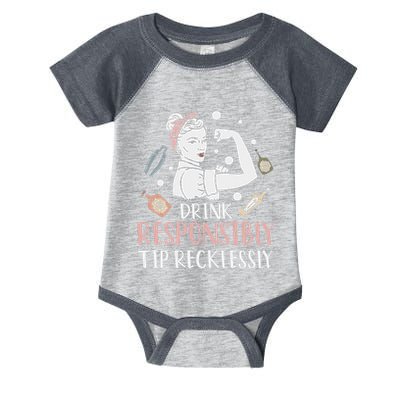 Retro Bartending Saying Mixologist Barkeeper & Bartender Infant Baby Jersey Bodysuit