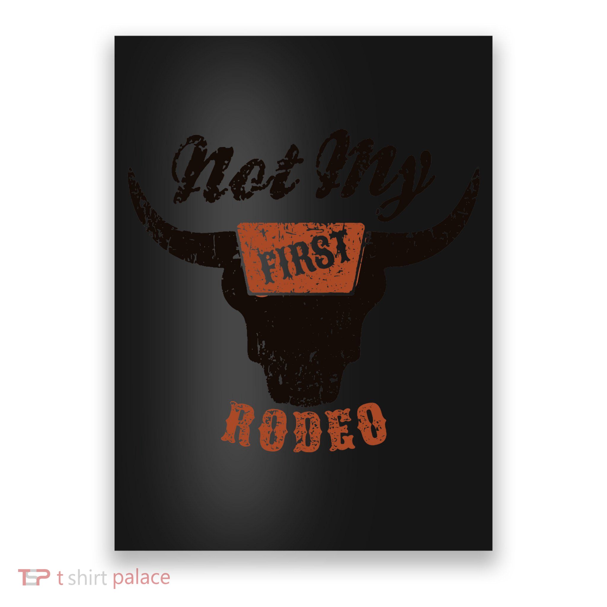 Retro Bull Skull Not My First Rodeo Western Country Cowboy Poster