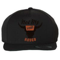 Retro Bull Skull Not My First Rodeo Western Country Cowboy Wool Snapback Cap