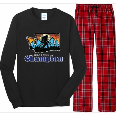 Retro Bigfoot State Of Washington Hide And Seek Champion Long Sleeve Pajama Set