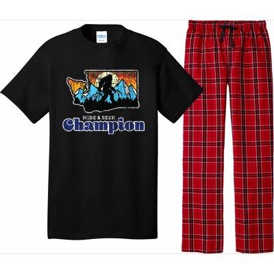 Retro Bigfoot State Of Washington Hide And Seek Champion Pajama Set