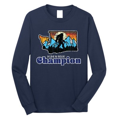 Retro Bigfoot State Of Washington Hide And Seek Champion Long Sleeve Shirt