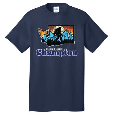 Retro Bigfoot State Of Washington Hide And Seek Champion Tall T-Shirt