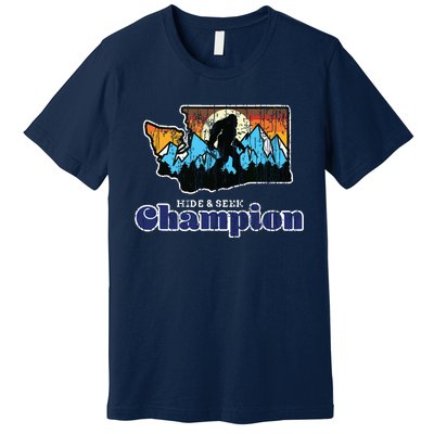 Retro Bigfoot State Of Washington Hide And Seek Champion Premium T-Shirt