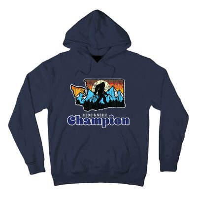 Retro Bigfoot State Of Washington Hide And Seek Champion Tall Hoodie