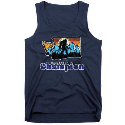 Retro Bigfoot State Of Washington Hide And Seek Champion Tank Top