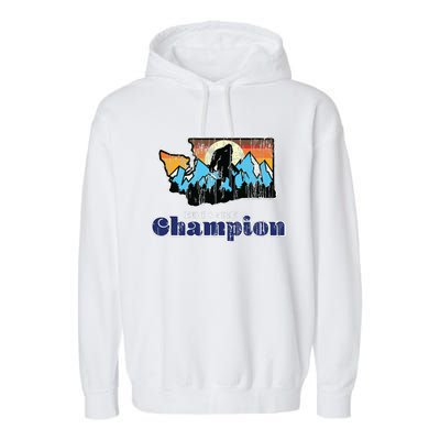 Retro Bigfoot State Of Washington Hide And Seek Champion Garment-Dyed Fleece Hoodie