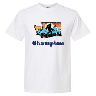 Retro Bigfoot State Of Washington Hide And Seek Champion Garment-Dyed Heavyweight T-Shirt