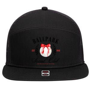 Retro Ballpark Social Club Est 1846 Baseball 7 Panel Mesh Trucker Snapback Hat