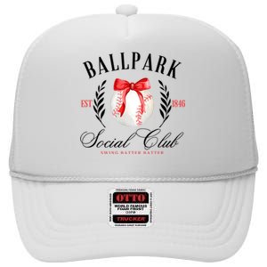 Retro Ballpark Social Club Est 1846 Baseball High Crown Mesh Back Trucker Hat