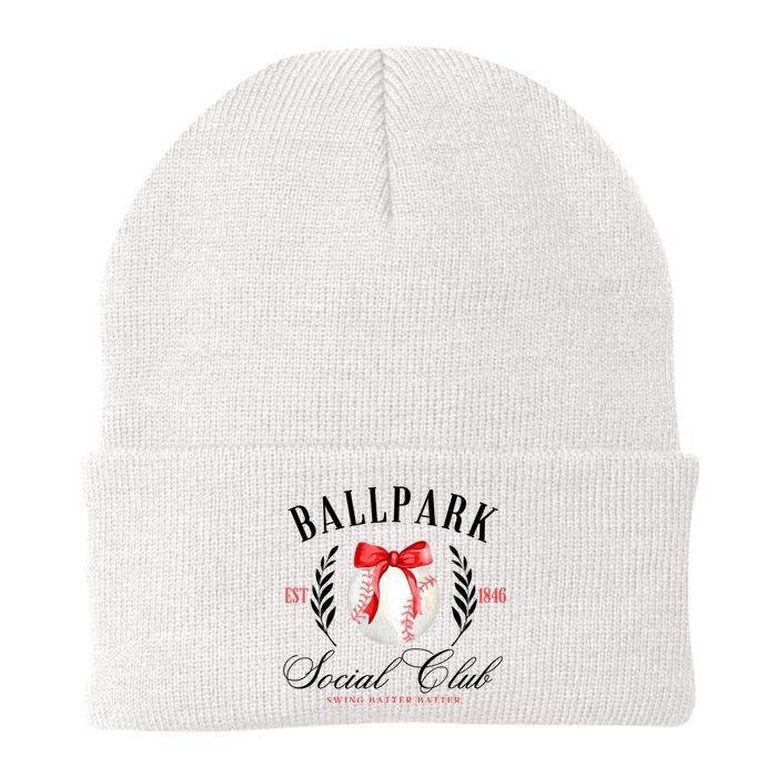 Retro Ballpark Social Club Est 1846 Baseball Knit Cap Winter Beanie