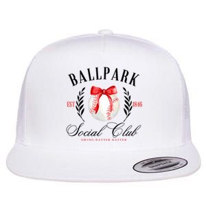 Retro Ballpark Social Club Est 1846 Baseball Flat Bill Trucker Hat