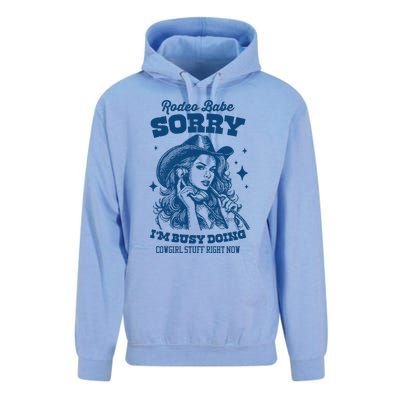 Rodeo Baby Sorry IM Busy Doing Cowgirl Stuff Right Now Unisex Surf Hoodie