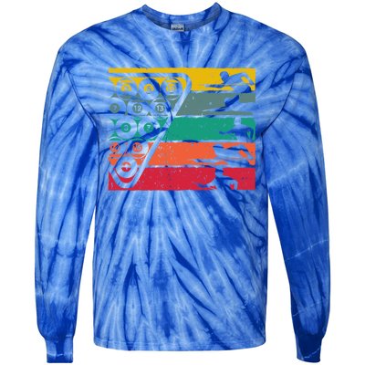 Retro Billiards Sport Funny Gift Tie-Dye Long Sleeve Shirt