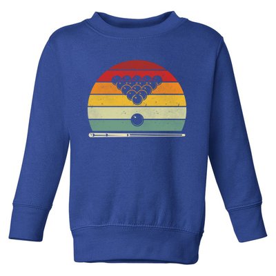 Retro Billiards Sunset Vintage Pool Hobby Sport Funny Bday Gift Toddler Sweatshirt