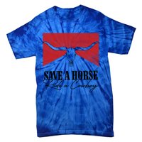 Retro Bull Skull Western Country Save A Horse Ride A Cow Gift Tie-Dye T-Shirt