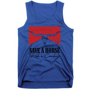 Retro Bull Skull Western Country Save A Horse Ride A Cow Gift Tank Top