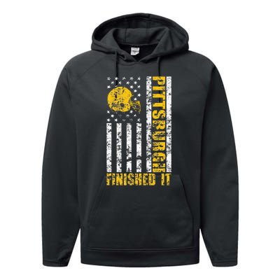 Retro Baseball Style Pittsburgh Logo Performance Fleece Hoodie