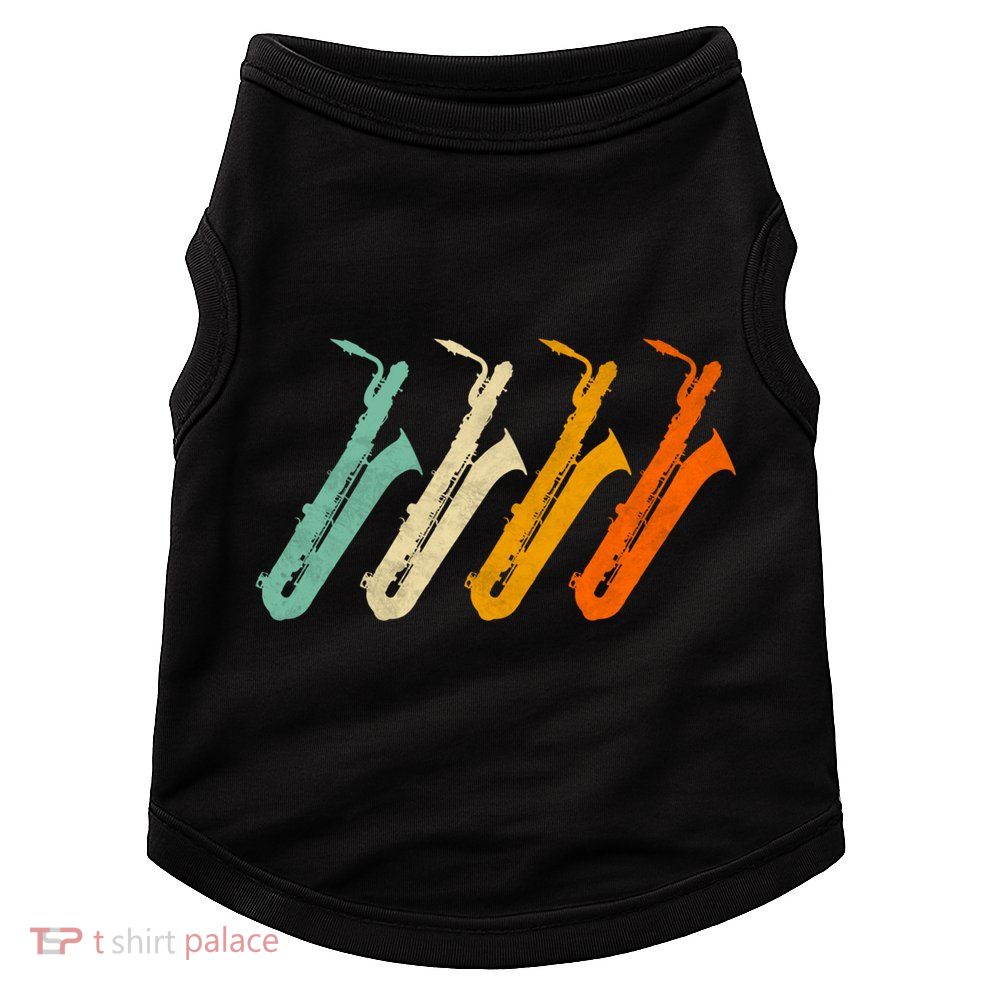 Retro Baritone Saxophone Gift For Bari Saxophonist Gift Doggie Tank