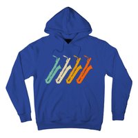 Retro Baritone Saxophone Gift For Bari Saxophonist Gift Hoodie