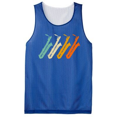 Retro Baritone Saxophone Gift For Bari Saxophonist Gift Mesh Reversible Basketball Jersey Tank