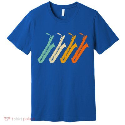 Retro Baritone Saxophone Gift For Bari Saxophonist Gift Premium T-Shirt