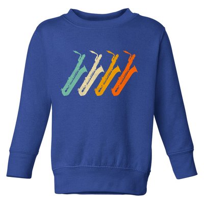 Retro Baritone Saxophone Gift For Bari Saxophonist Gift Toddler Sweatshirt