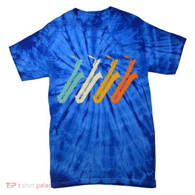 Retro Baritone Saxophone Gift For Bari Saxophonist Gift Tie-Dye T-Shirt