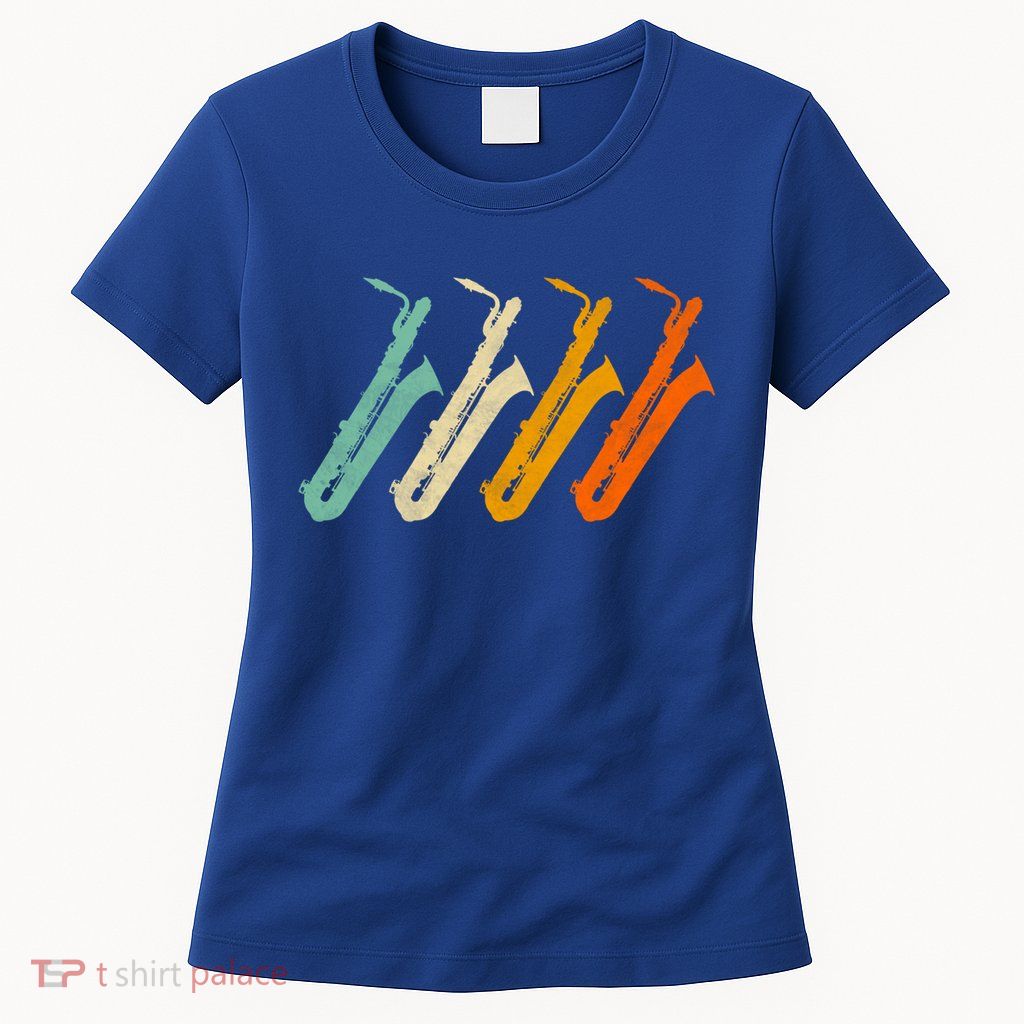 Retro Baritone Saxophone Gift For Bari Saxophonist Gift Womens T-Shirt