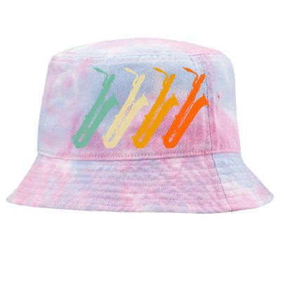 Retro Baritone Saxophone Gift For Bari Saxophonist Gift Tie-Dyed Bucket Hat