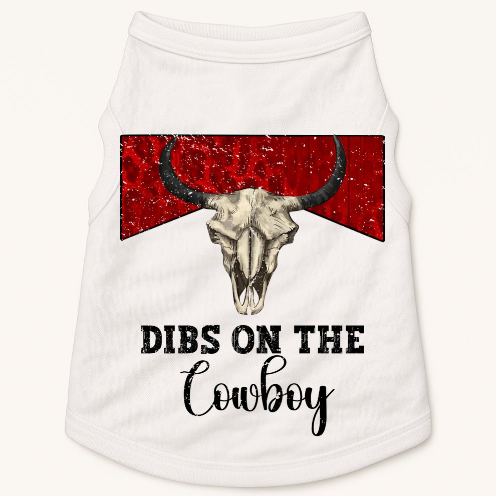Retro Bull Skull Dibs On The Cowboy Western Country Cowboy Gift Doggie Tank