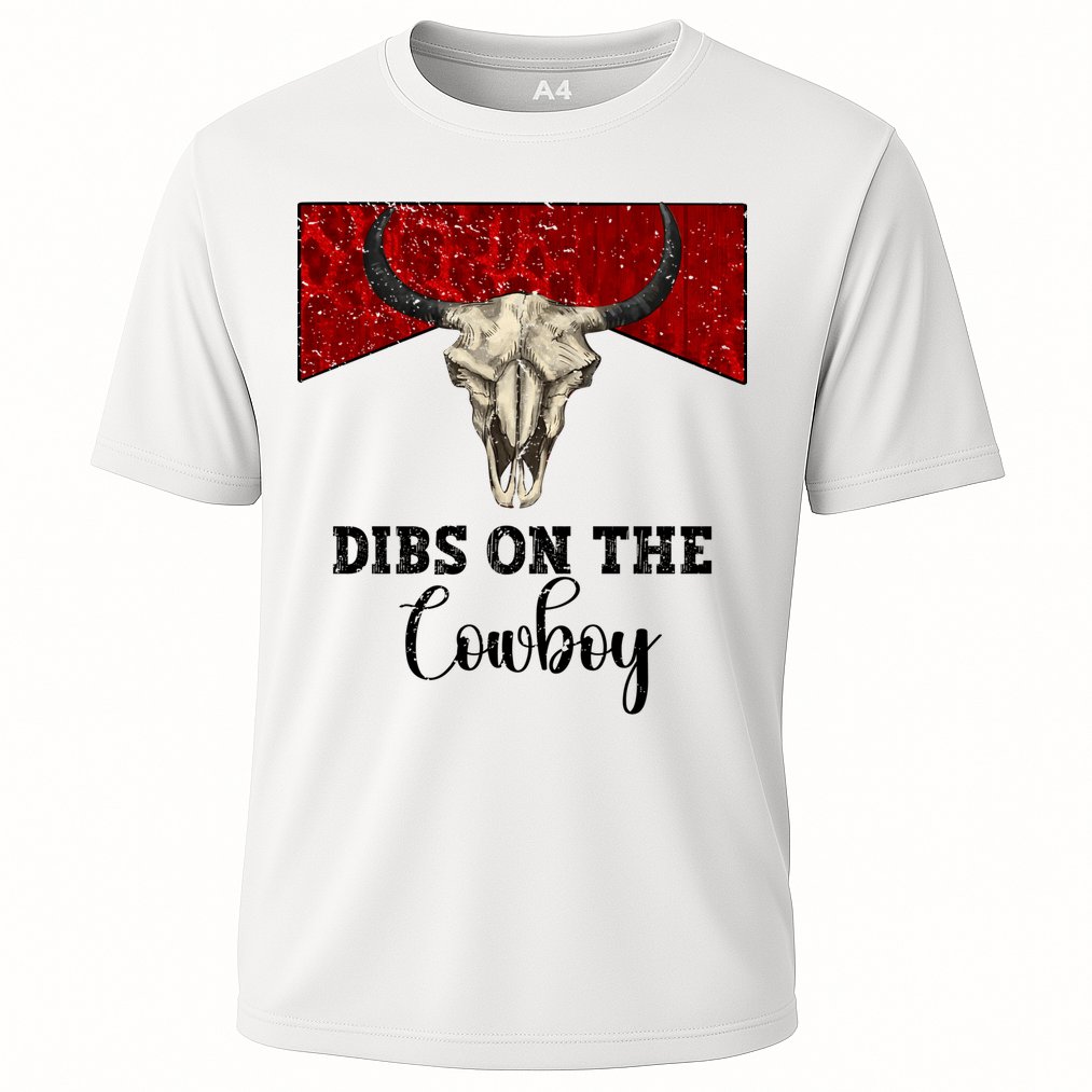 Retro Bull Skull Dibs On The Cowboy Western Country Cowboy Gift Cooling Performance Crew T-Shirt